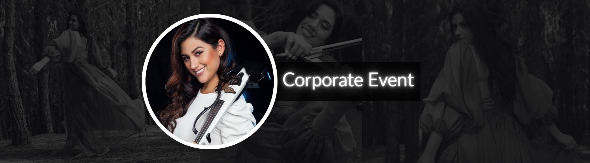 Sonido elegante de violín durante coctel corporativo